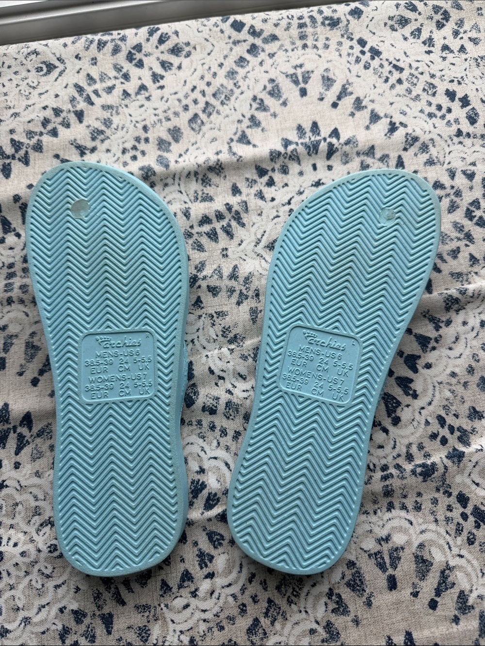 Archie’s Women's Light Blue Flip Flop Sandals - Picture 2 of 3